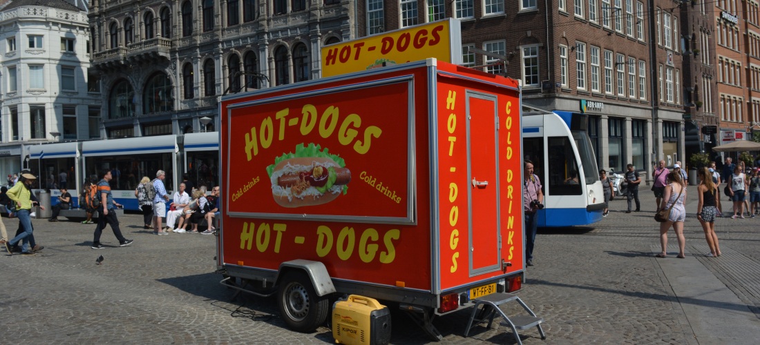 Hot Dog Cart in Amsterdam
